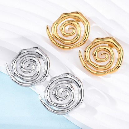 304 серьги-гвоздики из нержавеющей стали для женщин, спираль