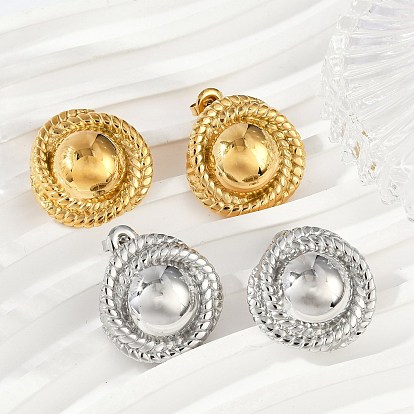 304 из нержавеющей стали серьги, плоско-круглые