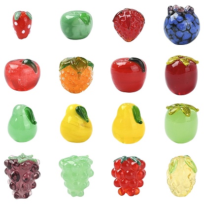 16 шт 16 стили ручной работы бусины лэмпворк, фрукты