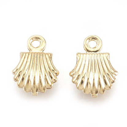Brass Charms, Shell Shape, Nickel Free