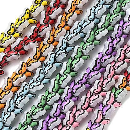 Прозрачные стеклянные эмалевые бусины, бусины ручной работы, бабочка, окрашенная и подогревом