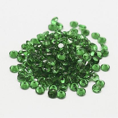 Cubic Zirconia Pointed Cabochons, Faceted Diamond