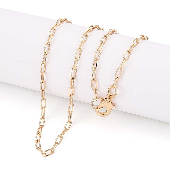 Латунные скрепки, изготовление колье из вытянутой удлиненной кабельной цепочки, с карабин-лобстерами 