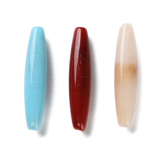 Непрозрачные акриловые бусины, два тона, двухконусные