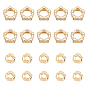 20Pcs 2 Style Brass Beads, Nickel Free, Wave & Flat Round