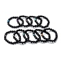 Frosted Round Glass Beads Stretch Bracelets, with Alloy Buddha Head, Black