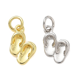 Encantos de bronce, encantos de zapatillas, chapado en rack, larga duración plateado, sin plomo y cadmio