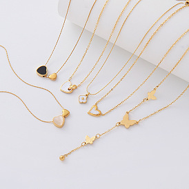 Fashion 304 Stainless Steel Pendant Necklaces for Women, Golden