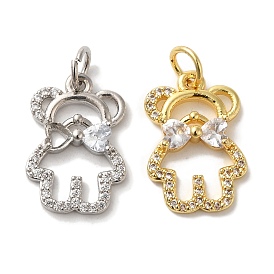 Латунные микро проложить кубического циркония подвески, долговечный, без кадмия и без свинца, медведь