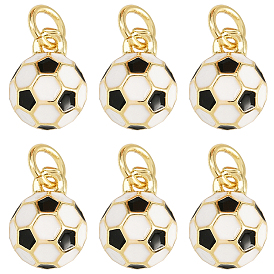 6 кулоны латунные эмалевые шт., яйца, реальный 18 k позолоченный, круглые, с целью перехода в кольце