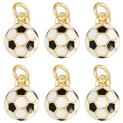 6 кулоны латунные эмалевые шт., яйца, реальный 18 k позолоченный, круглые, с целью перехода в кольце