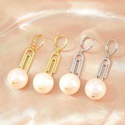 Скрепка с круглыми латунными серьгами-кольцами, с гальваническим стеклом, без кадмия и без свинца, долговечный, стойки покрытие