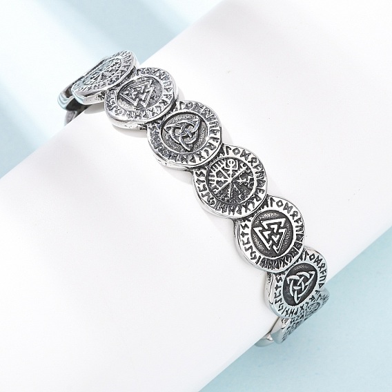 Браслеты-манжеты из хирургической нержавеющей стали викинг, круглые