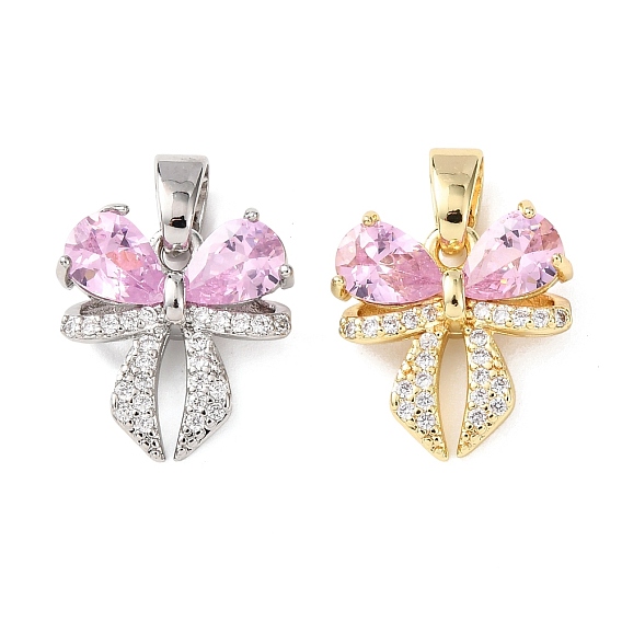 Латунные микро проложить кубического циркония подвески, бантом прелести