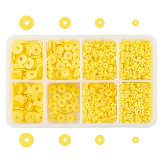Perles en fimo faits à la main, disque / plat rond, perles heishi