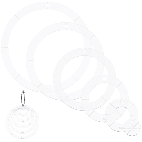 7Pcs 7 Styles Acrylic Quilting Template, Cutting Guide, Sewing Tools, Clear