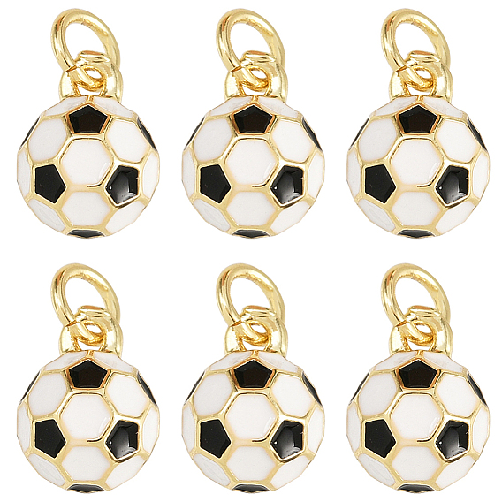 6 кулоны латунные эмалевые шт., яйца, реальный 18 k позолоченный, круглые, с целью перехода в кольце