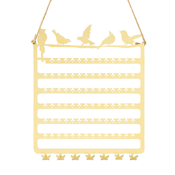 Металлическая подставка для сережек, подставка для сережек, прямоугольник с птицами