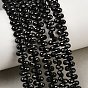 Natural Black Spinel Beads Strands, Teardrop, Faceted, Top Drilled