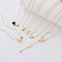 Fashion 304 Stainless Steel Pendant Necklaces for Women, Golden