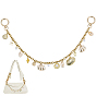 Alloy & ABS Plastic Imitation Pearl & Electroplated Natural Shell Tassel 304 Stainless Steel Bag Decorative Chains, with Clasps, Bag Replacement Accessories