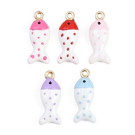 Подвески из эмали и сплава, рыбы прелести, золотые