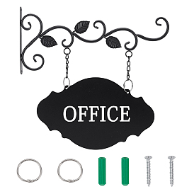 Iron Wall Sign, Door Name Plate for Bar Shop, with Screw and Clasp