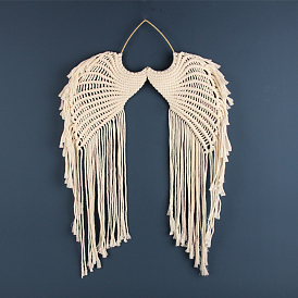Handmade Macrame Cotton Hanging Ornament, for Wall Display Decorative Props, Wings