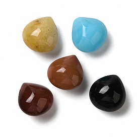 Natural Mixed Stone Beads, Teardrop, Top Drilled, Mixed Dyed and Undyed