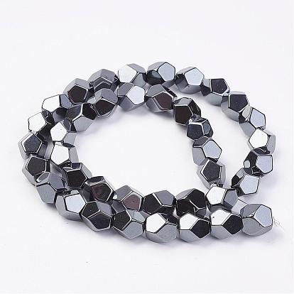 Non-magnetic Synthetic Hematite Beads Strands, Faceted, Round