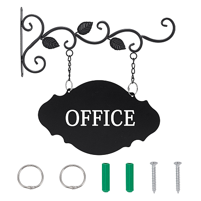 Iron Wall Sign, Door Name Plate for Bar Shop, with Screw and Clasp