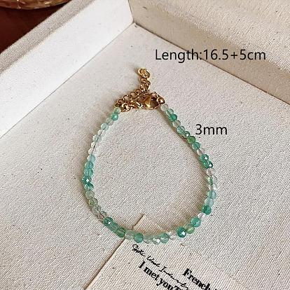 Браслеты из натурального амазонита с круглыми бусинами для женщин