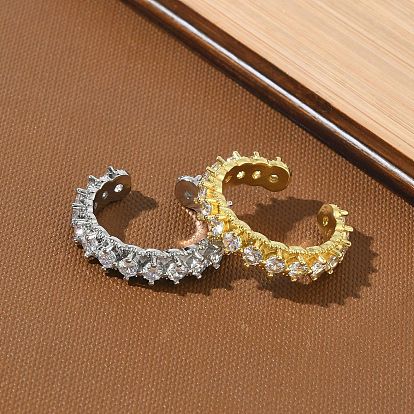 Латунные микропаве кубические цирконии манжеты открытые кольца для женщин, без кадмия и без свинца, стойки покрытие, долговечный