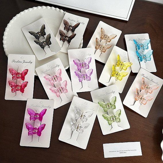 2шт. смоляные заколки-коготки для волос, аксессуары для волос для женщин и девочек, бабочка