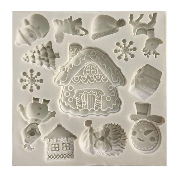 Food Grade Silicone Molds, Fondant Molds, For DIY Cake Decoration, Chocolate, Candy, UV Resin & Epoxy Resin Jewelry Making, Christmas Theme