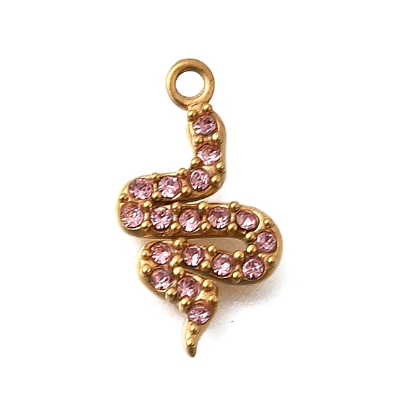 304 подвески из нержавеющей стали, с кубического циркония, змеиные чары, ионное покрытие (ip), золотые