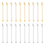 20шт. 2 цвета 304 удлинитель цепи из нержавеющей стали, концевые цепочки с застежками и крошечным язычком с подвеской в виде сердца
