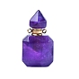 Natural Gemstone Perfume Bottles Pendants, SPA Aromatherapy Essemtial Oil Empty Bottle Charms