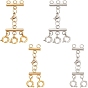 4Pcs 4 Styles Multi-Strand 304 Stainless Steel Lobster Claw Clasps, with Spring Ring Clasps