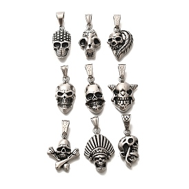 304 Stainless Steel Pendants, Skull Charm