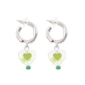 Sweet Heart Earrings for Women, Chic and Elegant Ear Studs with Unique Design