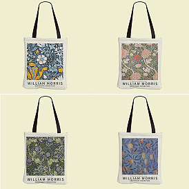 Nordic abstract flower bird plant painting printed canvas bag student hand shopping bag DIY commuter tote bag