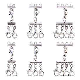 6 шт. 3 стили 304 многожильные звенья из нержавеющей стали, Сплав с застежками когтя омара