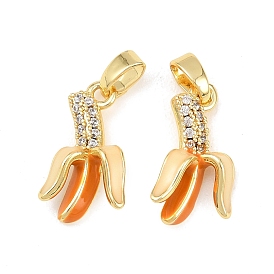 Латунные микропроволочные кубические циркониевые подвески из эмали, банановые прелести, реальный 18 k позолоченный