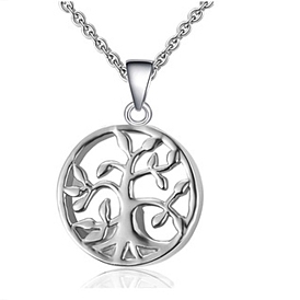 Stainless Steel Pendant Necklaces, Tree of Life Urn Ashes Necklaces