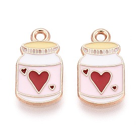 Подвески из сплава и эмали, бутылка, золотой свет