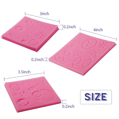 Steampunk Gear Shape DIY Food Grade Silicone Molds, Fondant Molds, For DIY Cake Decoration, Chocolate, Candy, UV Resin & Epoxy Resin Jewelry Making