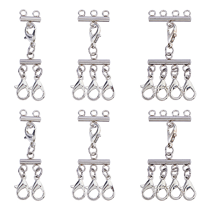 6 шт. 3 стили 304 многожильные звенья из нержавеющей стали, Сплав с застежками когтя омара