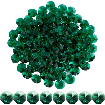 120шт. гальванические стеклянные звенья соединители, граненые, для люстры призматическая цепочка из бусин, украшение ювелирных изделий своими руками, восьмиугольник