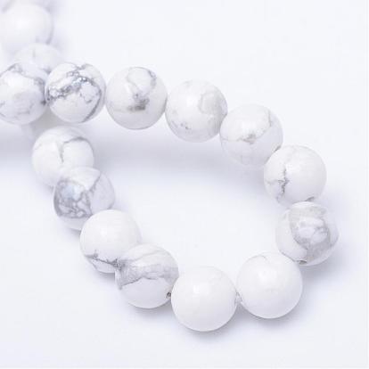 Round Natural Howlite Bead Strands